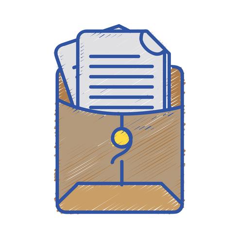 Carpeta de archivos con información de documentos de negocios. vector