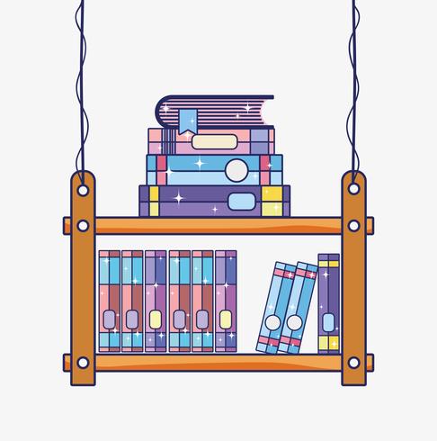 Wooden library cartoon vector