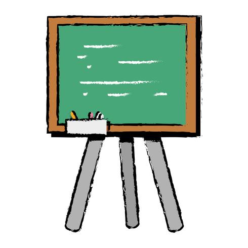 school blackboard with wood frame design vector