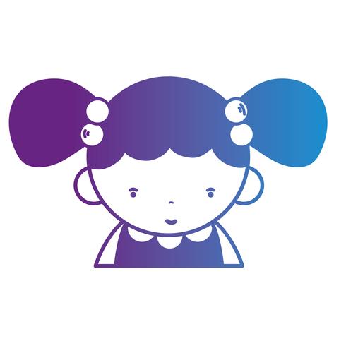 line avatar girl with hairstyle and blouse vector
