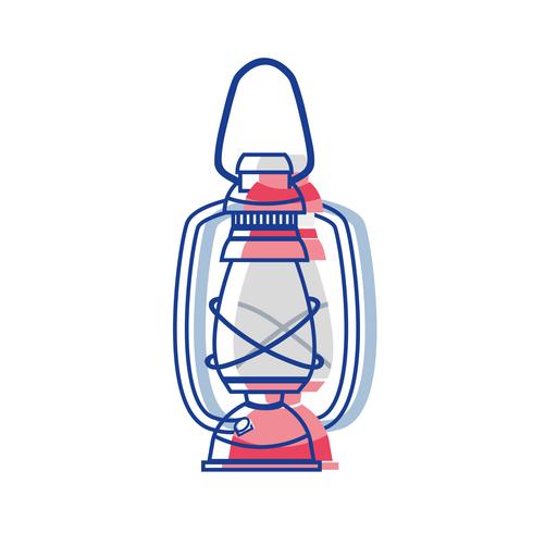 old lamp hand retro style vector
