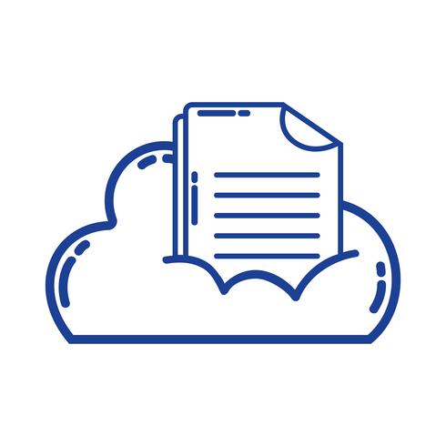 silhouette cloud data with digital document information vector