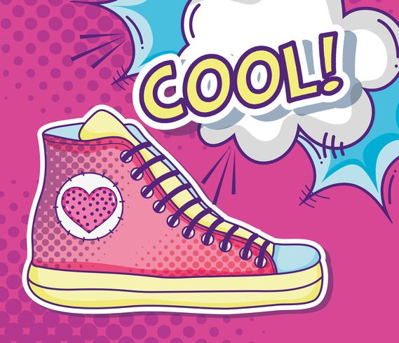 Cool shoe pop art vector