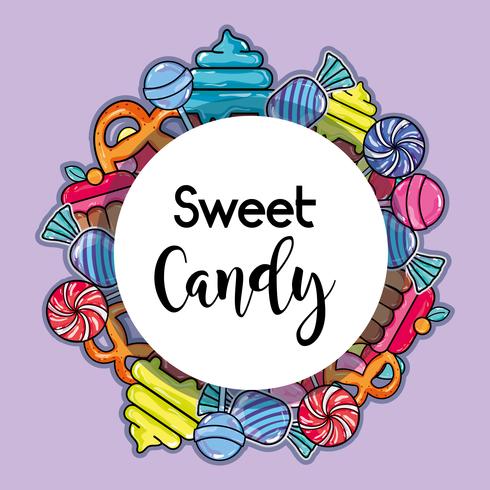 delicious sweet candy background design vector