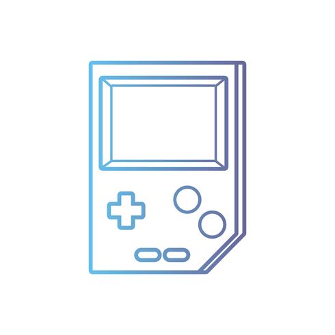 Consola de videojuegos de linea de tecnología vector