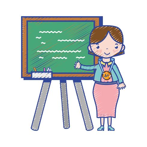 teacher teaching class lesson in the backcoard vector