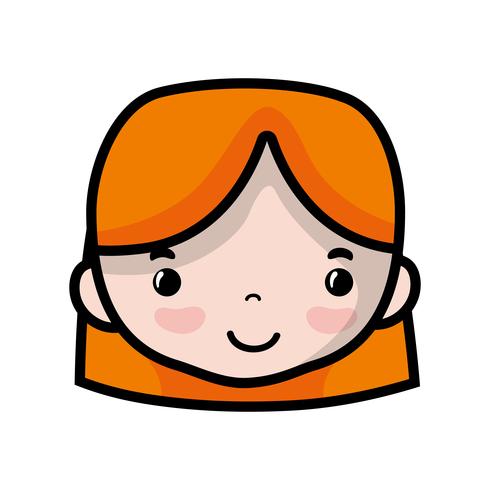 Cabeza de mujer avatar con diseño de peinado. vector