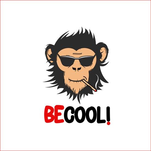 Creative cool monkey vector illustration clipart