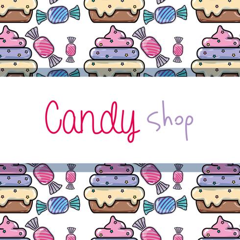 delicious sweet candy background design vector