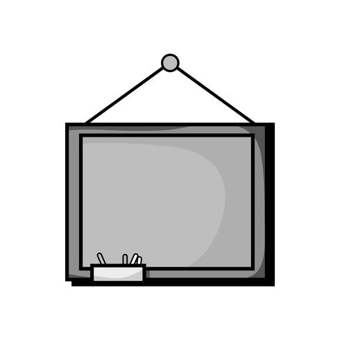 grayscale school blackboard with wood frame design vector