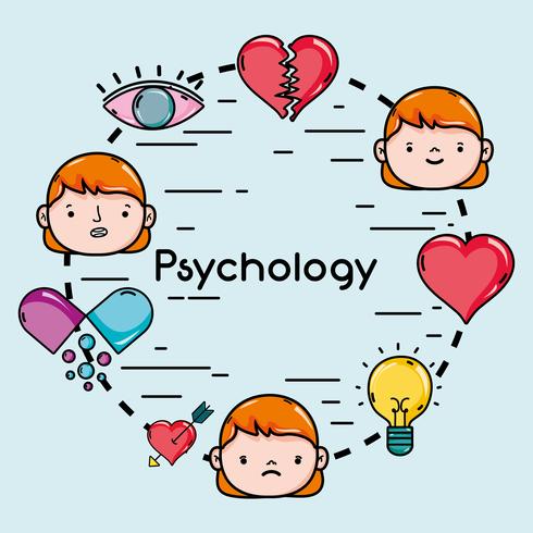 Establecer problemas de psicología y tratamiento terapéutico. vector