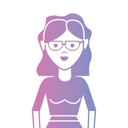 line woman with hairstyle and blouse design vector