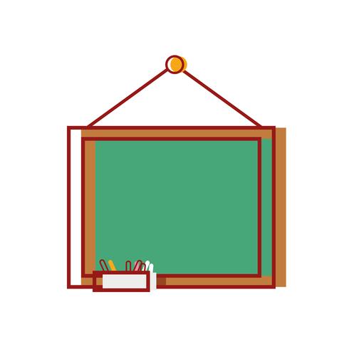 school blackboard with wood frame design vector