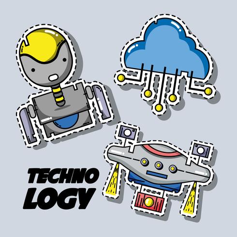 set technology patches data information vector