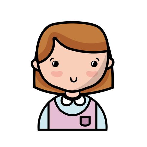 casual girl with hairstyle and blouse uniform vector