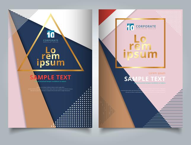 Abstract geometric triangles with circles and lines pattern multicolor for tempalte Brochure vector