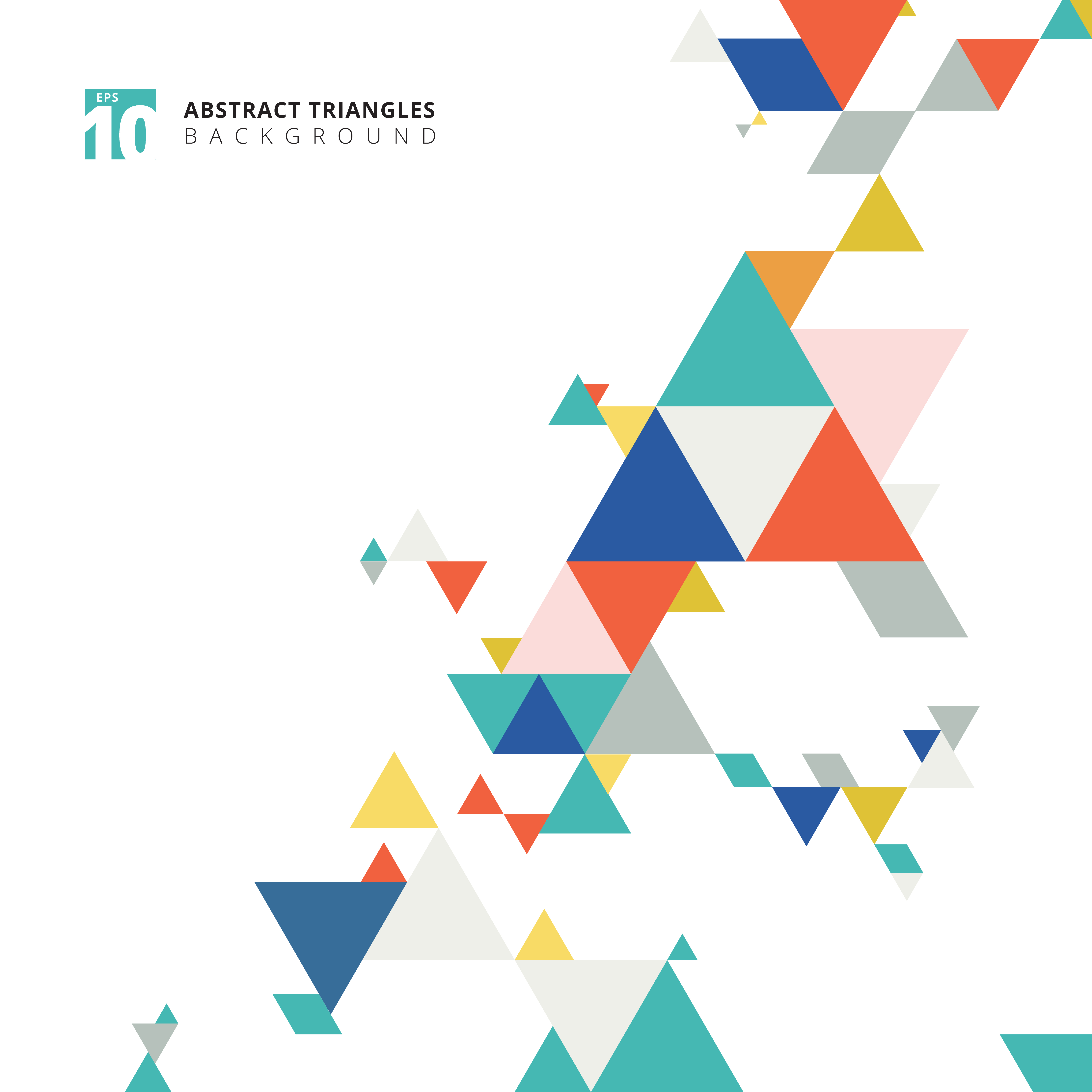 Abstract modern colorful triangles pattern elements on white background