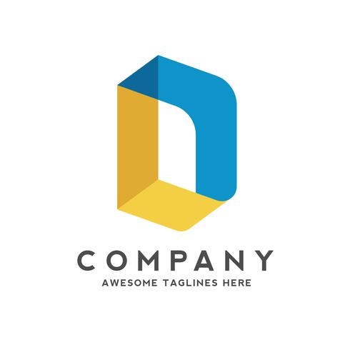  letter d colorful isometric style logo vector