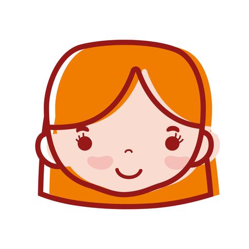 Cabeza de mujer avatar con diseño de peinado. vector