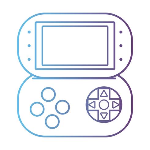 Consola de videojuegos de linea de tecnología vector