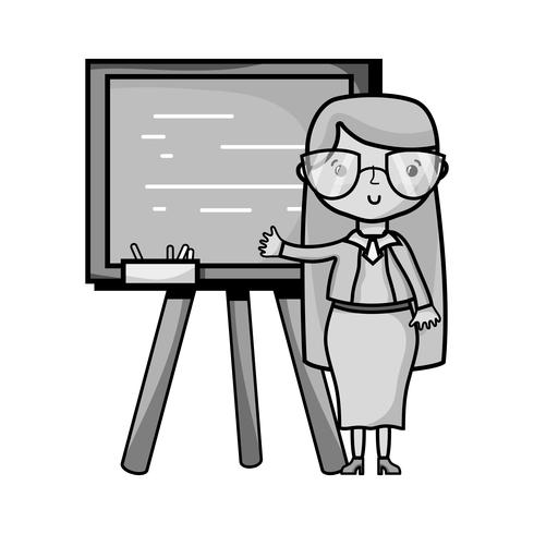 grayscale teacher teaching class lesson in the backcoard vector