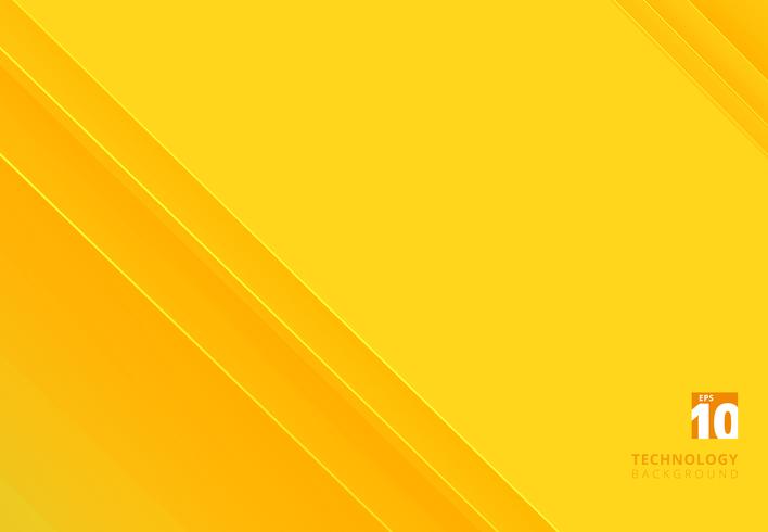 Abstract technology striped overlapping diagonal lines pattern yellow color tone background with copy space. vector