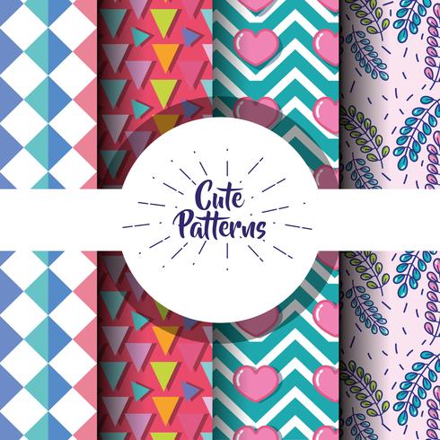 cute patern abstract geometric background design vector