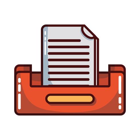 buciness document file cabinet design vector