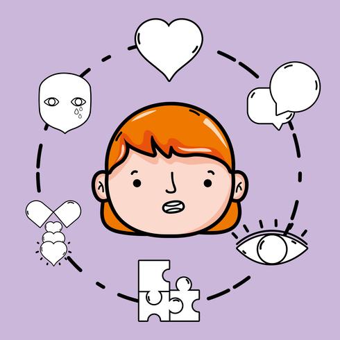 set psychology problem and therapy treatment vector