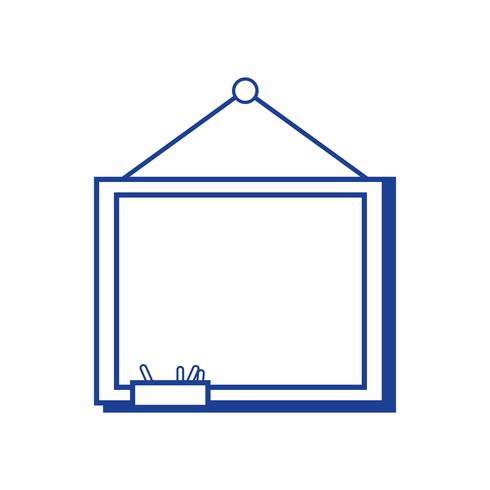 silhouette school blackboard with wood frame design vector