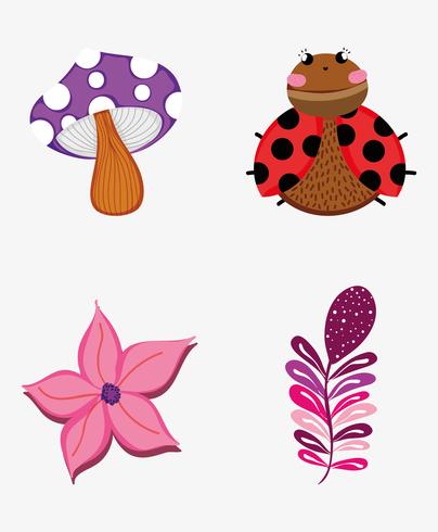 Leaves and fungus vector