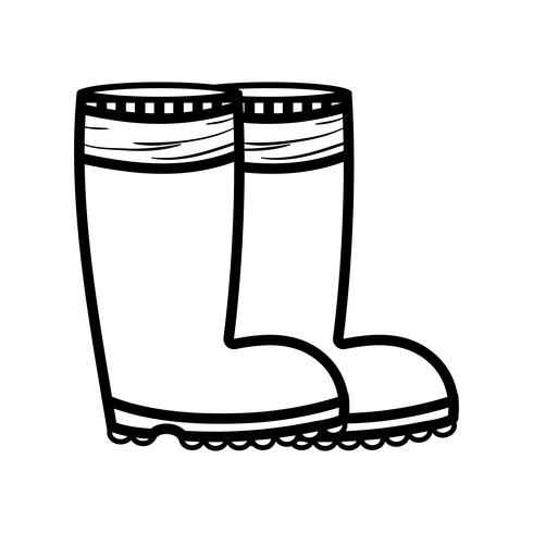 line rubber boots object to protection feet vector