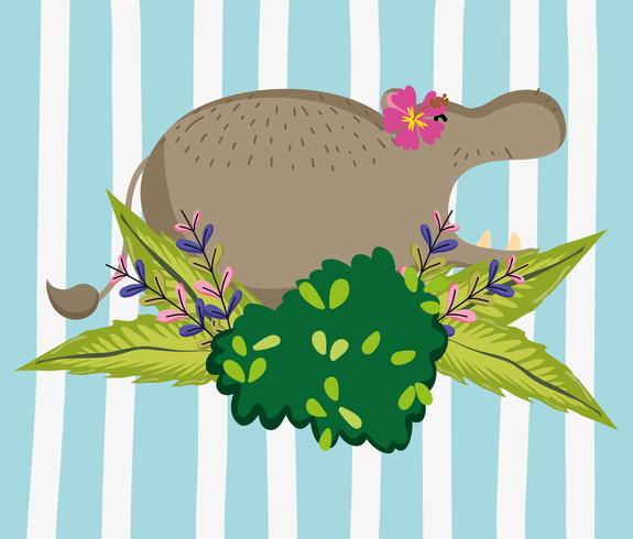 Cute elephant cartoon vector