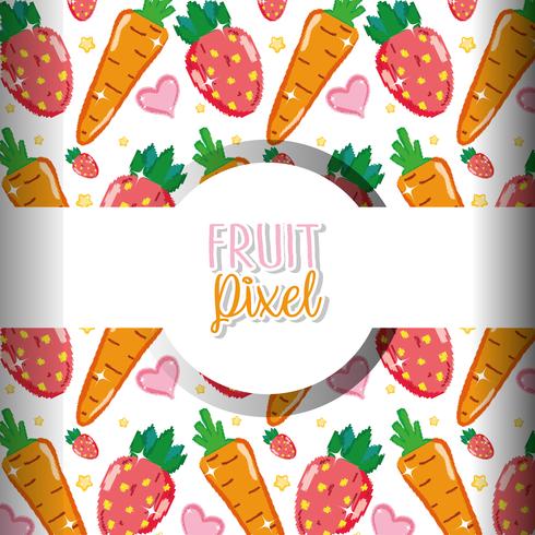 Fruit pixel background vector