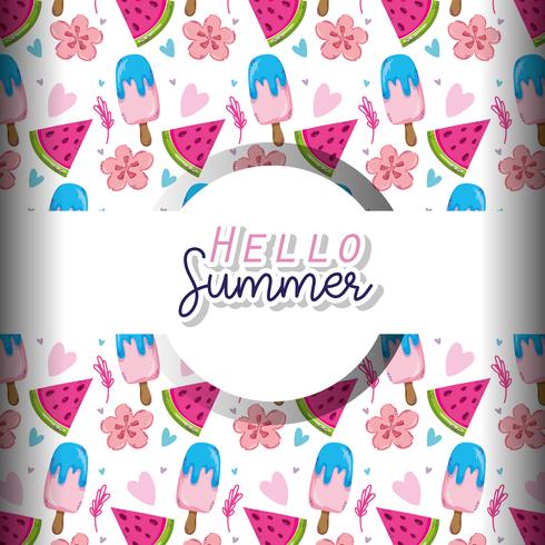 Hello summer background vector