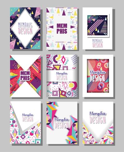 Memphis templates and backgrounds vector