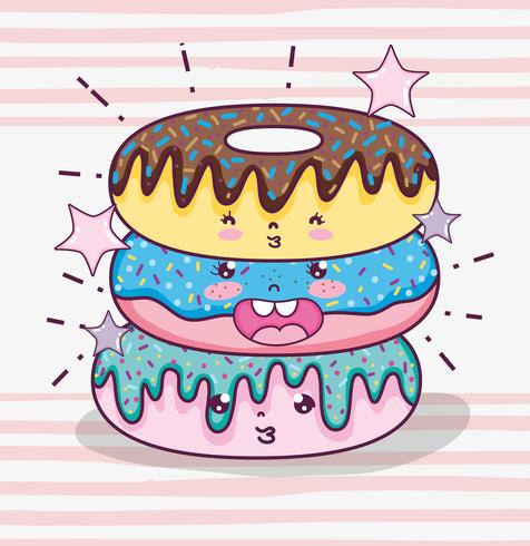 Cute kawaii cartoons vector