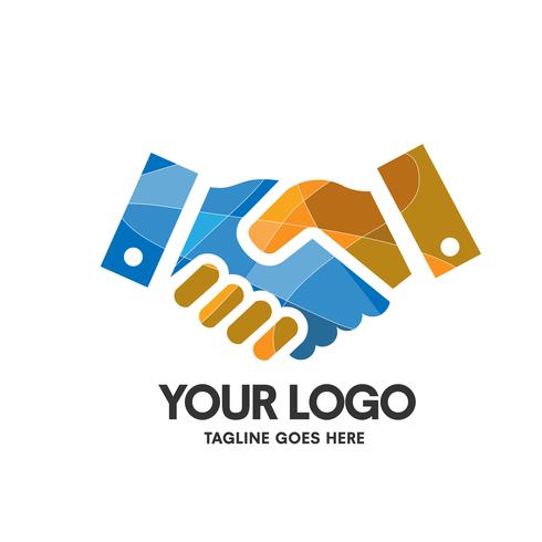 hand shaking colorful LOGO vector