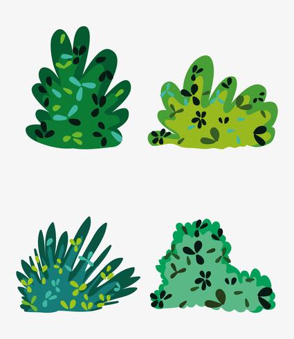 Set of bushes vector