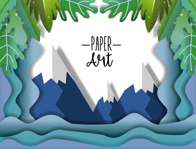 Paper art scenery vector