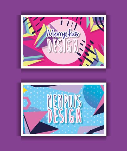 Memphis templates and backgrounds vector