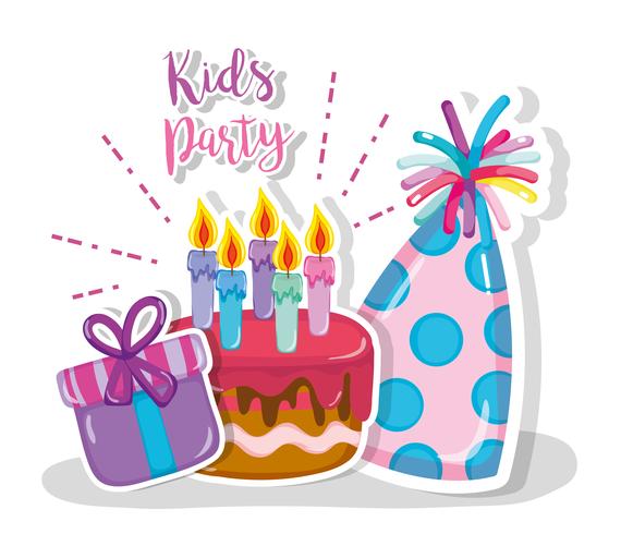 Kids party cartoon vector