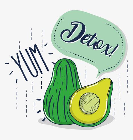 Detox and fresh fruits vector