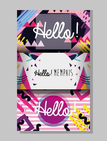 Hola memphis fondo vector