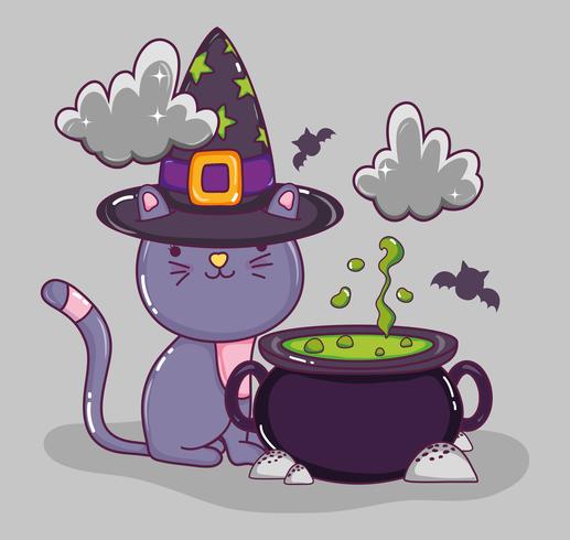 Halloween cat cartoons vector