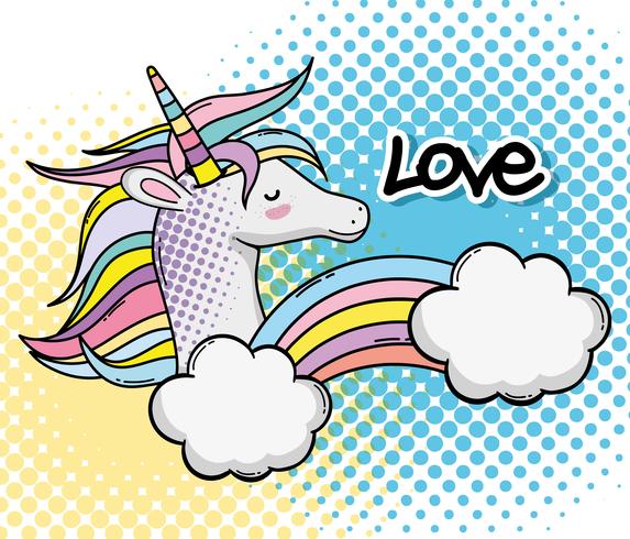 Pop art unicorn vector