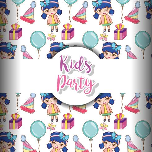 Kids party background vector