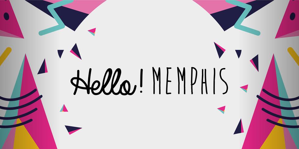 Hola memphis fondo vector