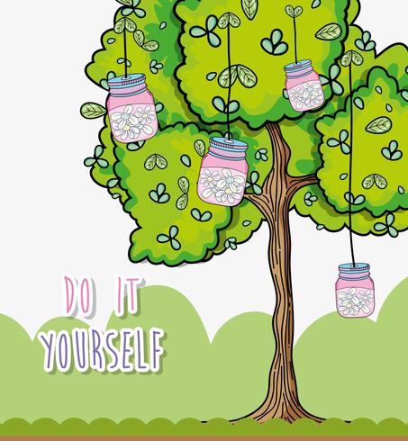 Do it youself cartoons concept vector