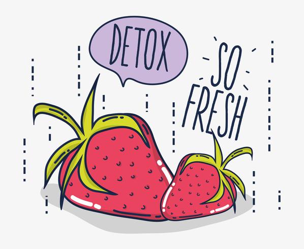 Desintoxicación y frutas frescas. vector